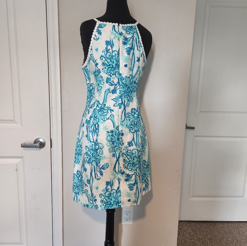 Lilly Pulitzer Blue and White Halter Dress - Picture 5 of 11